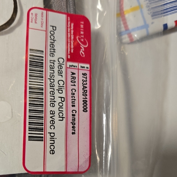 31 Clear Clip Pouch with Gray Accents Camping  Cactus, Travel Bag, Phone Pouch - Picture 11 of 11